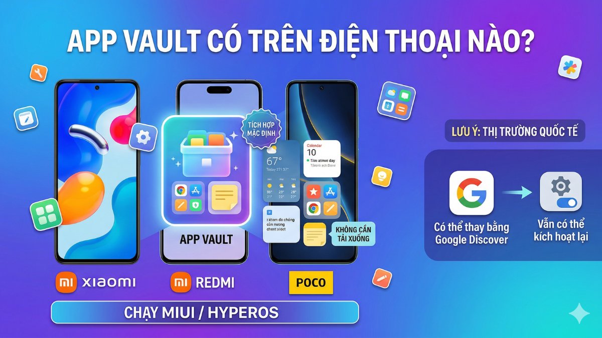 App Vault có trên điện thoại Xiaomi