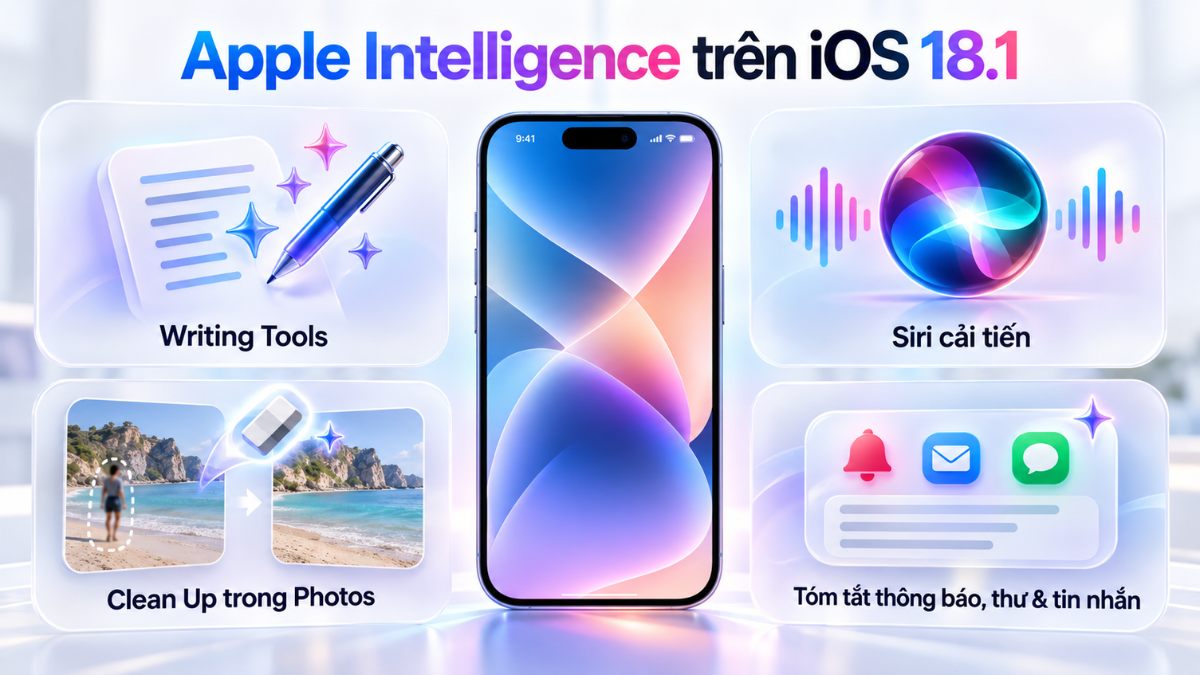 Các tính năng Apple Intelligence đáng trải nghiệm nhất trên iOS 18.1