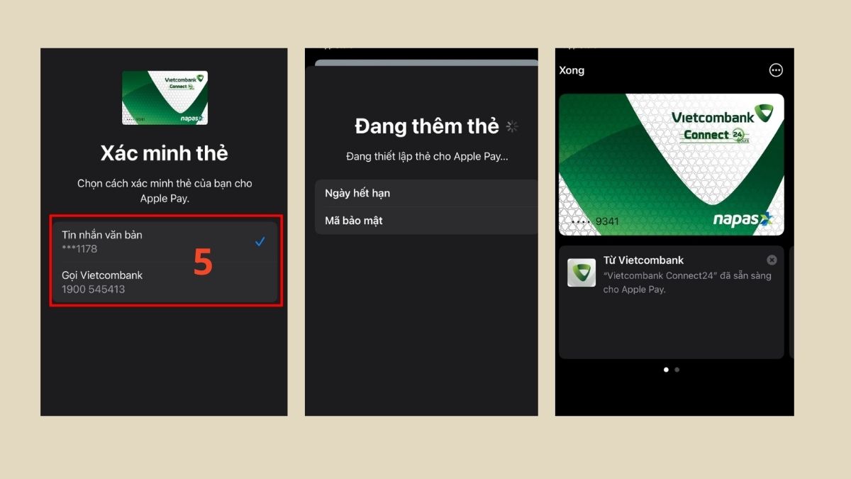 Thêm thẻ thanh toán vào Apple Wallet trên iPhone - bước 3