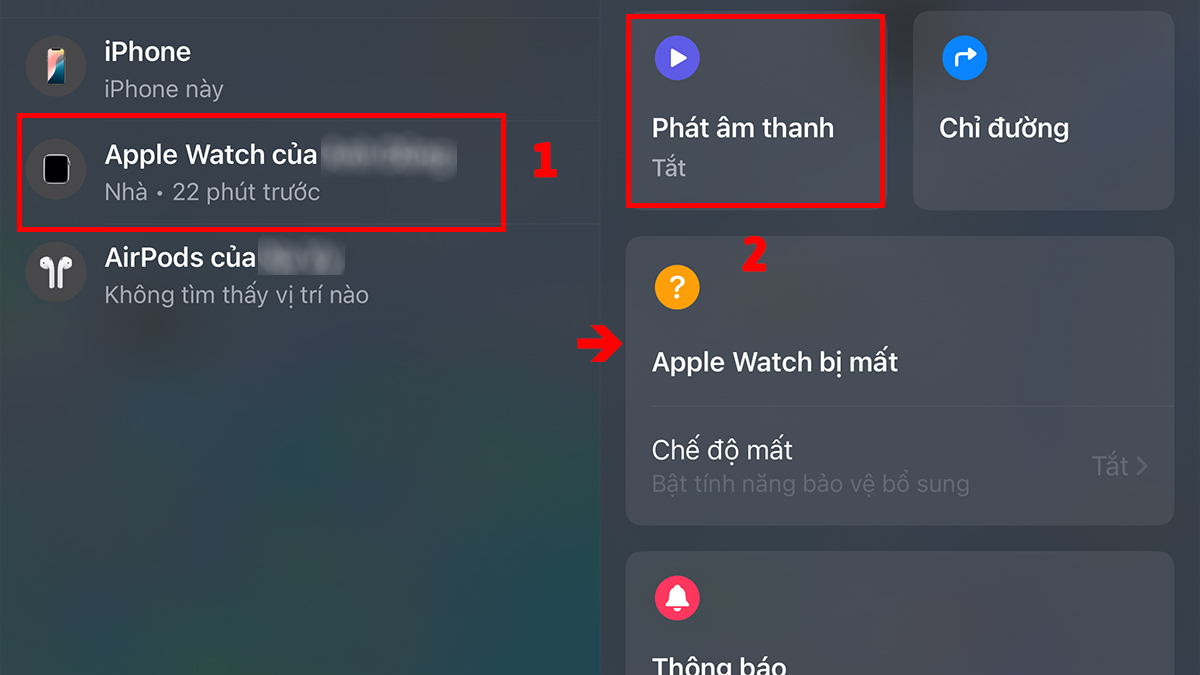 Khắc phục lỗi Apple Watch bị treo táo bằng cách sử dụng Find My - bước 1