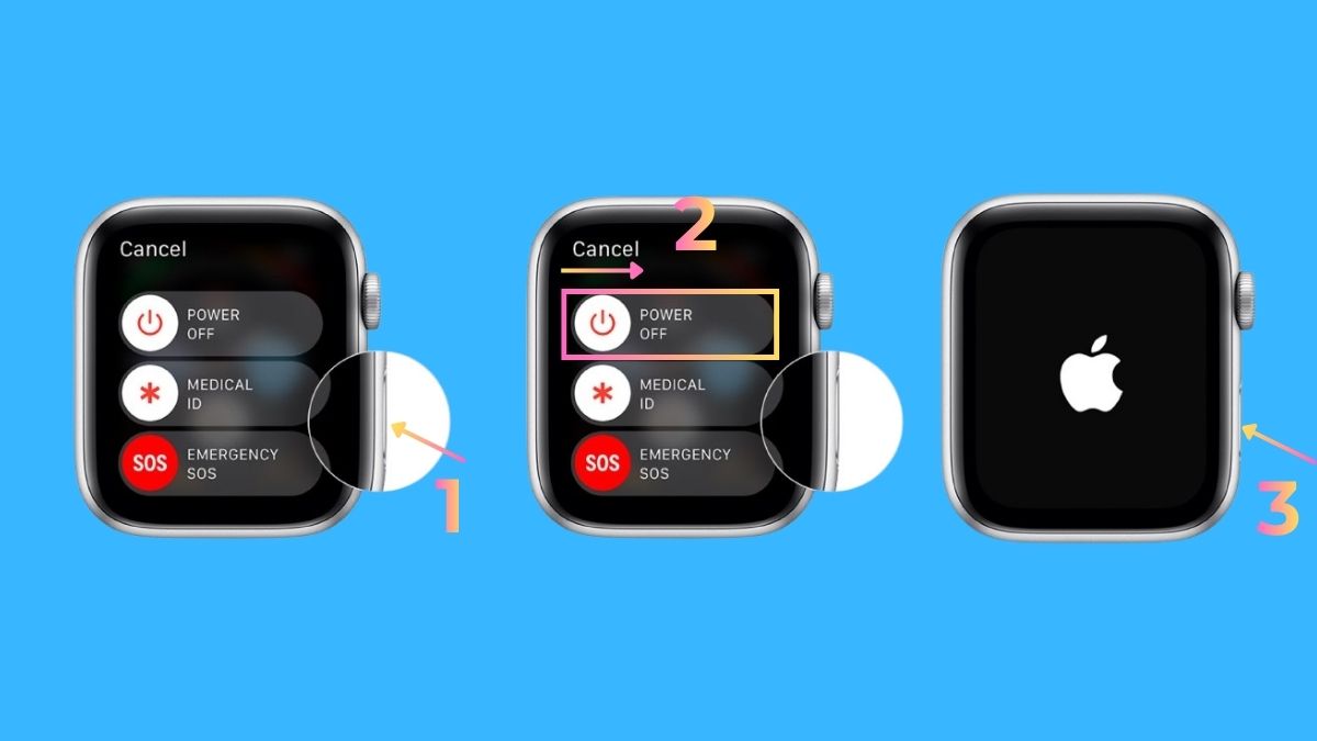 Khắc phục lỗi Apple Watch không gọi được bằng cách khởi động lại thiết bị trên Apple Watch