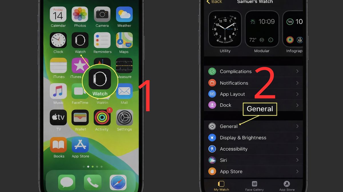Cập nhật hệ điều hành trên iPhone khi Apple Watch không hiện thông báo - bước 1