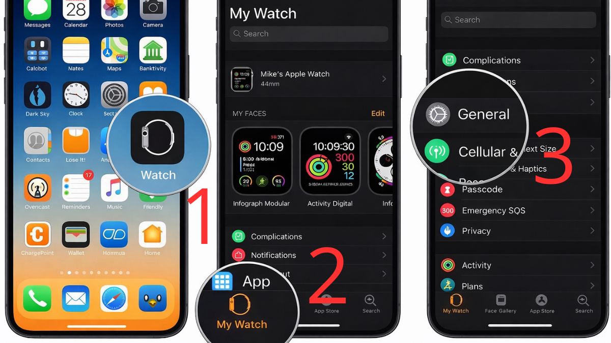 Đặt lại dữ liệu đồng bộ hóa khi Apple Watch không hiện thông báo - bước 1