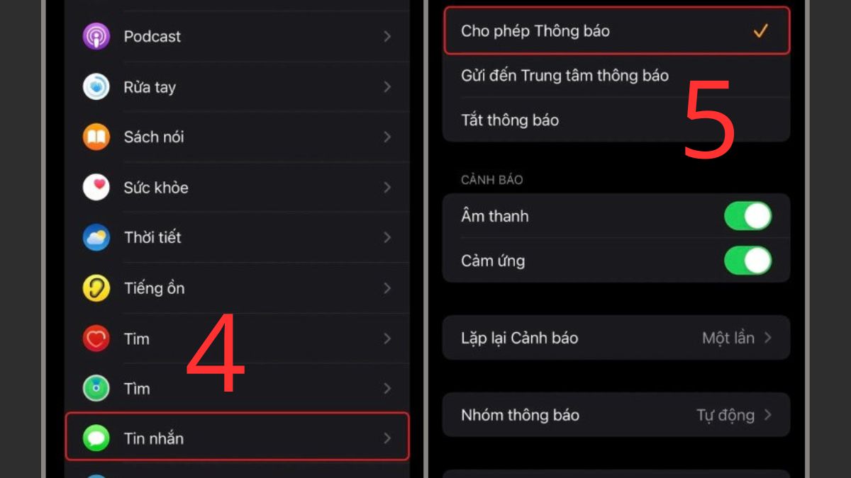 Bật lại quyền thông báo khi Apple Watch không hiện thông báo - bước 3