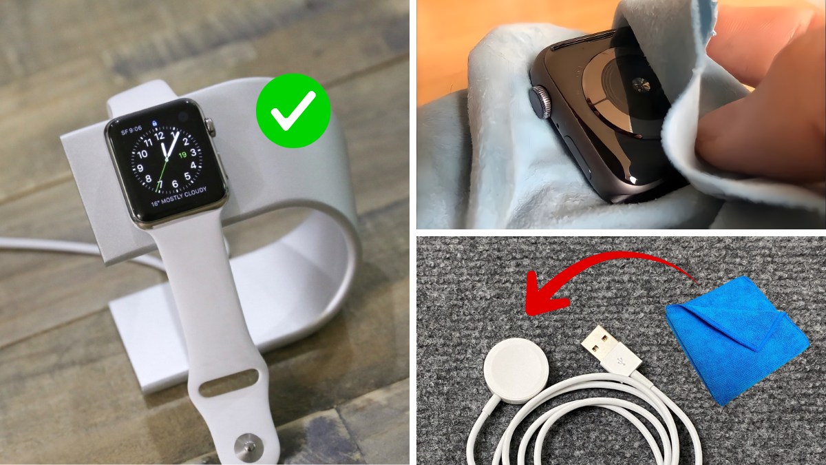 Khắc phục Apple Watch sạc không lên nguồn bằng cách kiểm tra tình trạng nhận sạc