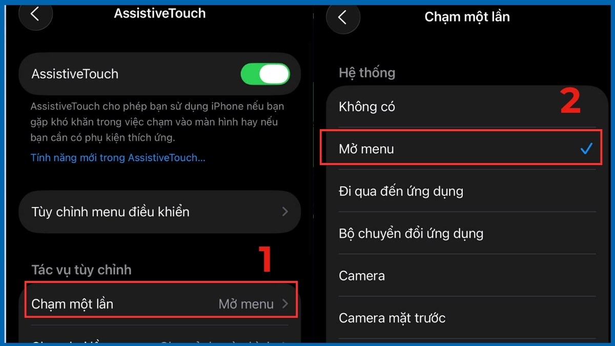 Cách tùy chỉnh cử chỉ trên nút home khi bật Assistive Touch - bước 1