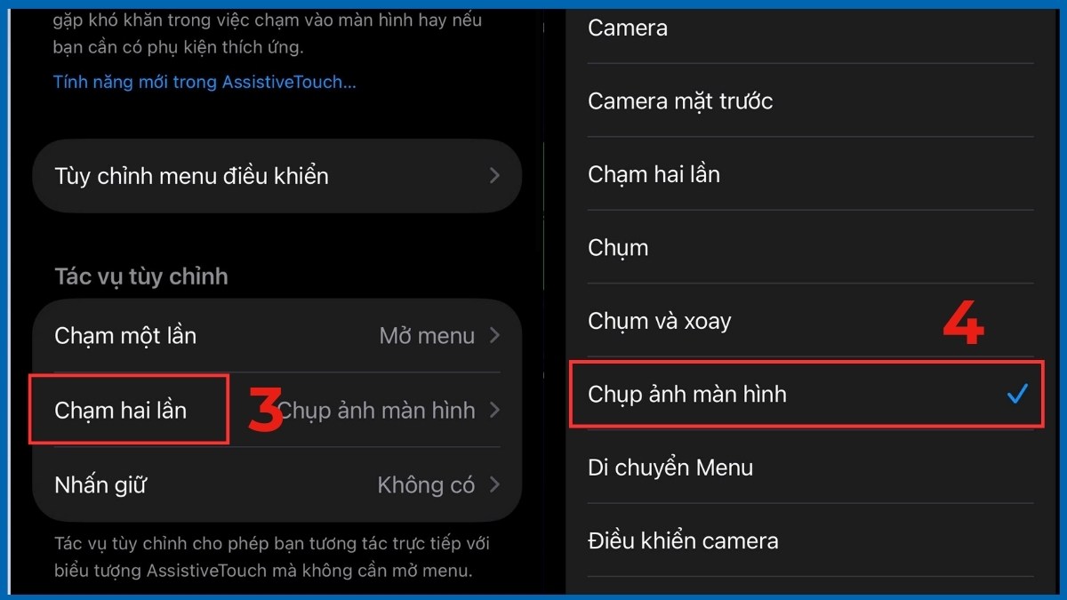 Cách tùy chỉnh cử chỉ trên nút home khi bật Assistive Touch - bước 2