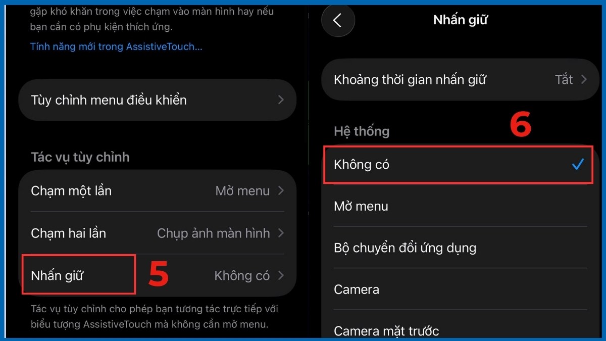 Cách tùy chỉnh cử chỉ trên nút home khi bật Assistive Touch - bước 3