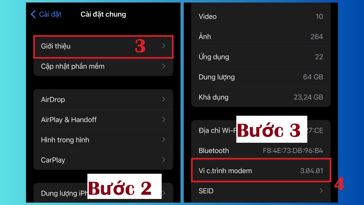 Cách kiểm tra phiên bản Baseband trên iPhone - bước 2
