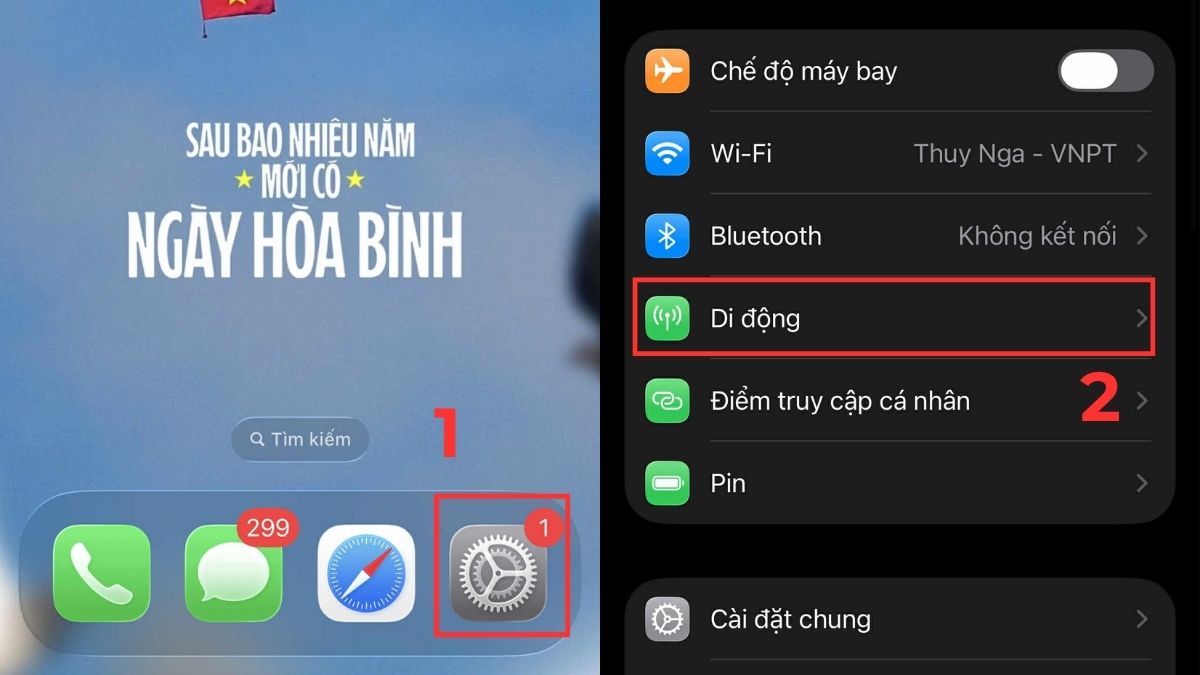 Cách bật 3G trên iPhone bằng Cài Đặt đơn giản - bước 1