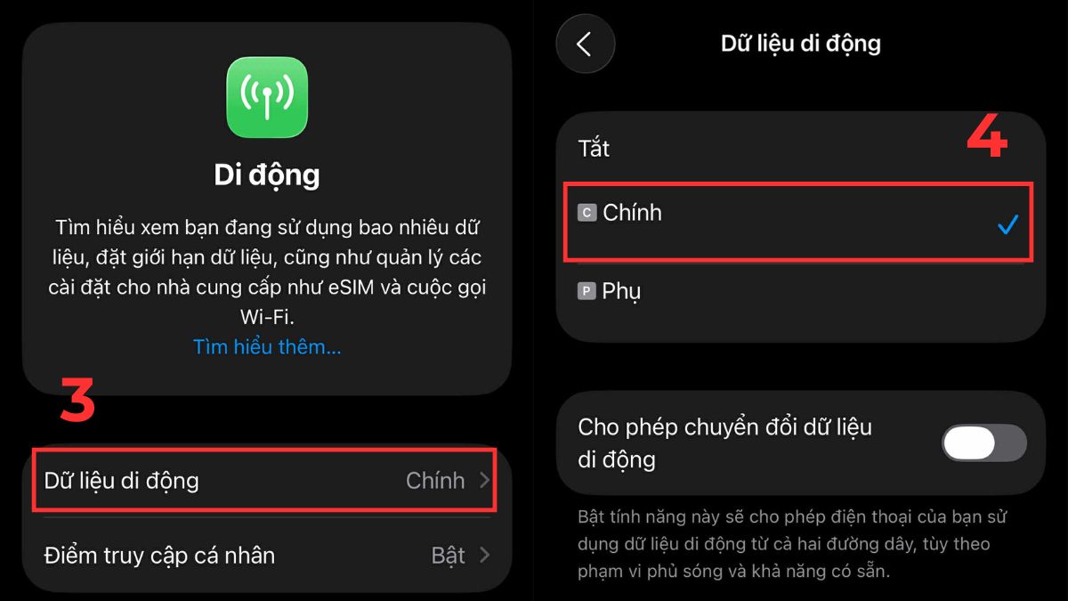 Cách bật 3G trên iPhone bằng Cài Đặt đơn giản - bước 2,3