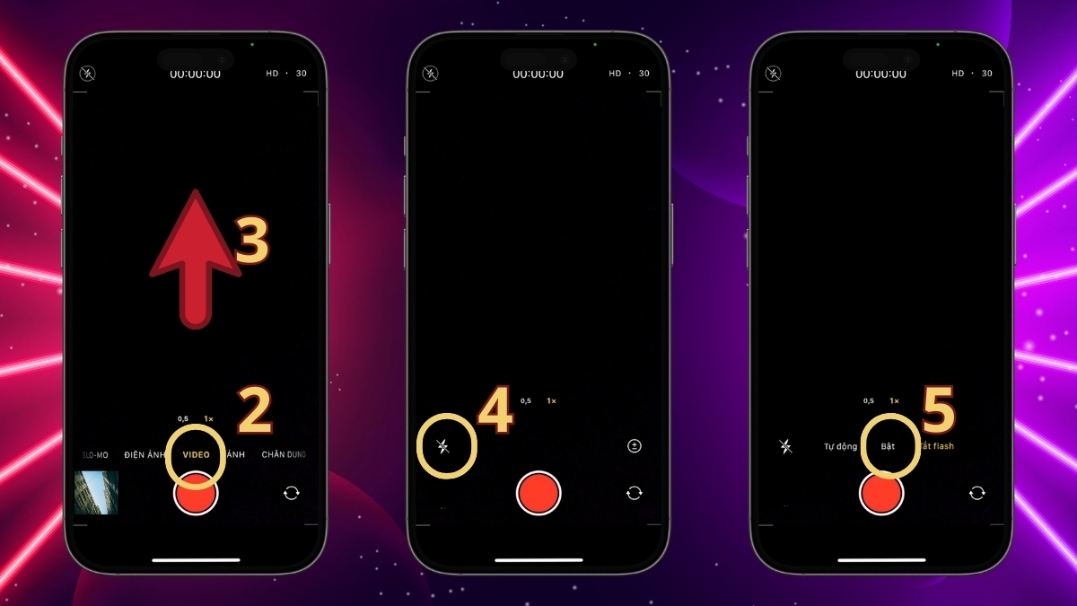 Cách bật Flash khi quay video trên iPhone - bước 2