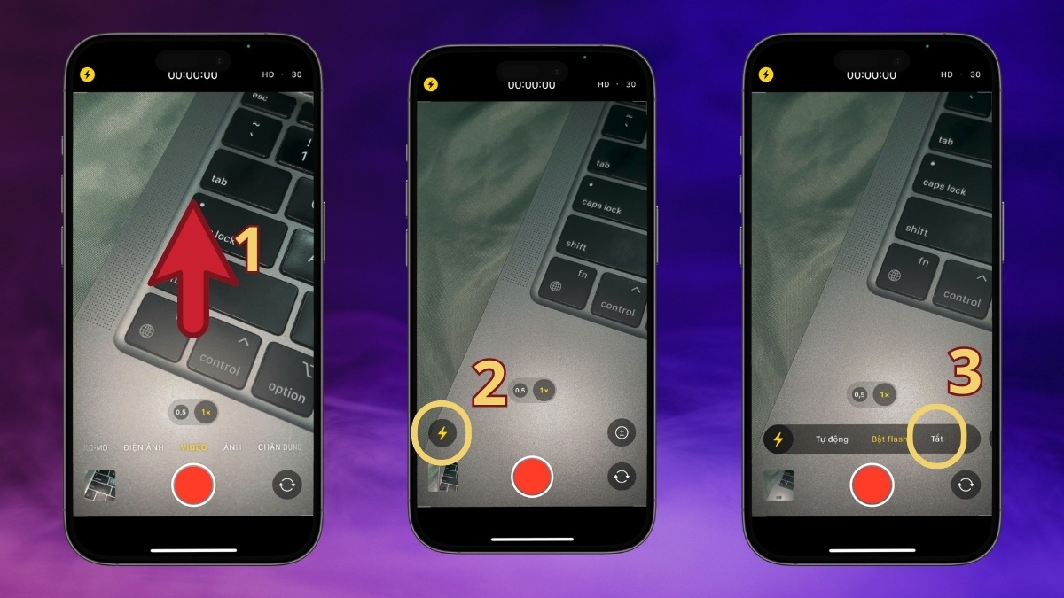 Cách tắt đèn Flash khi quay video iPhone 