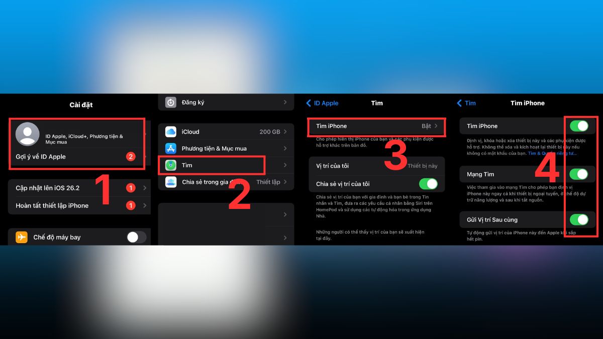 Cách kiểm tra Tìm iPhone đang bật hay tắt