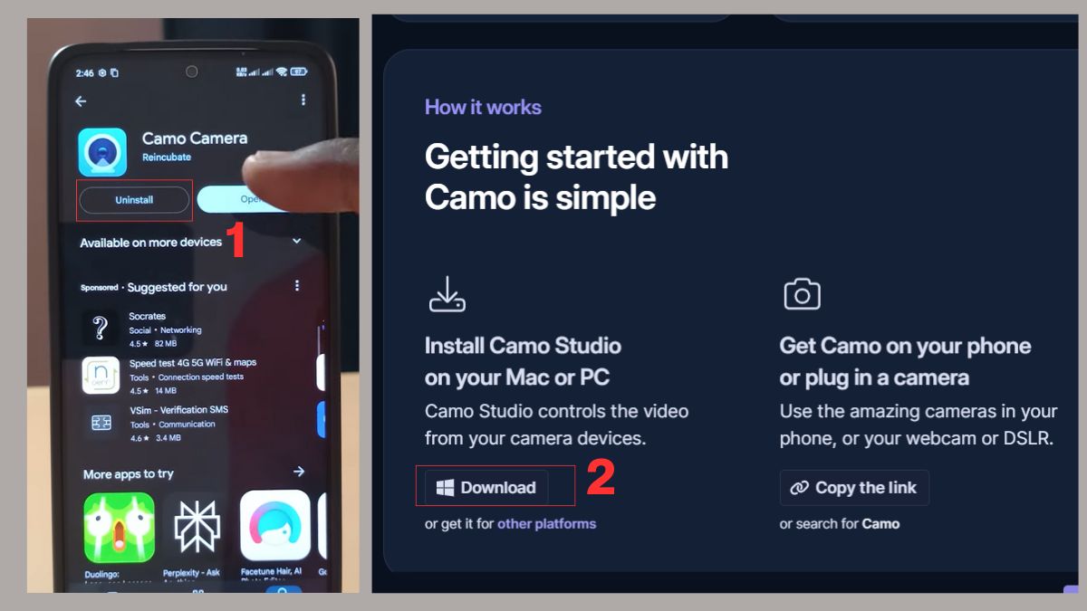 Cách biến điện thoại thành webcam Camo - bước 1