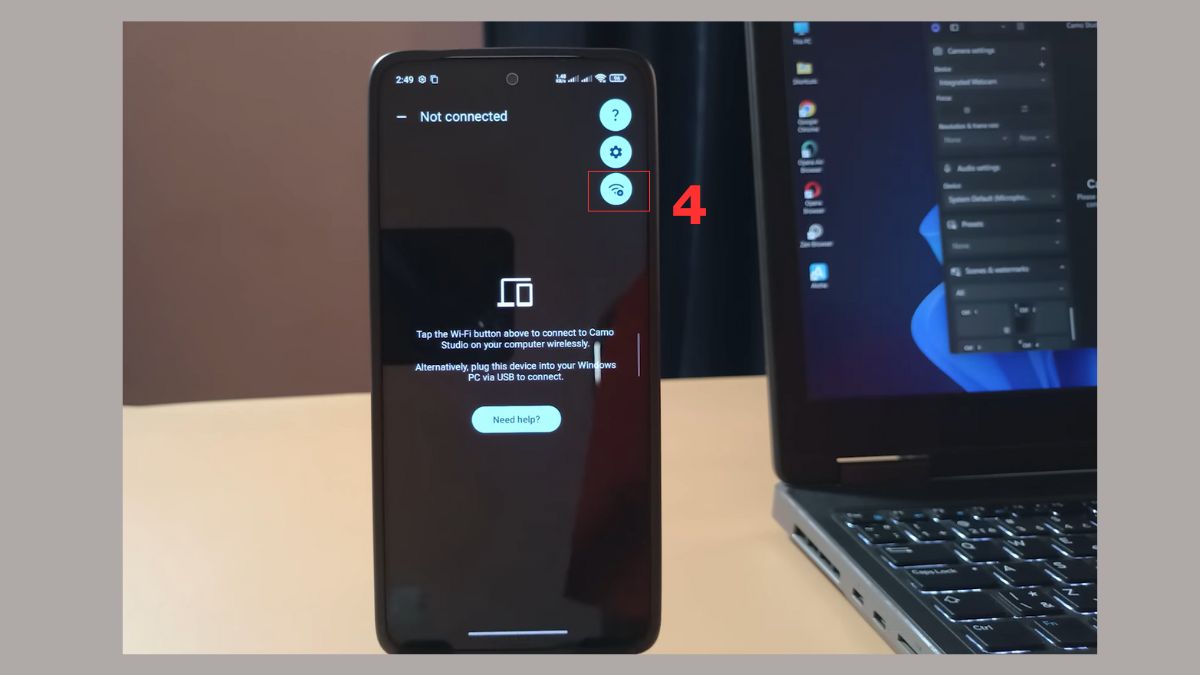 Cách biến điện thoại thành webcam Camo - bước 3