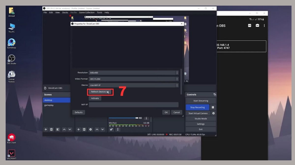 Biến điện thoại thành webcam bằng DroidCam - bước 6