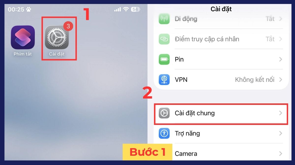 Cách xóa bộ nhớ tạm iPhone tại các ứng dụng - bước 1