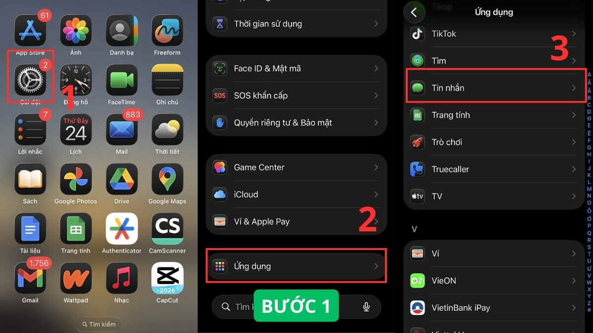 Cách lọc tin nhắn từ người lạ không xác định - bước 1