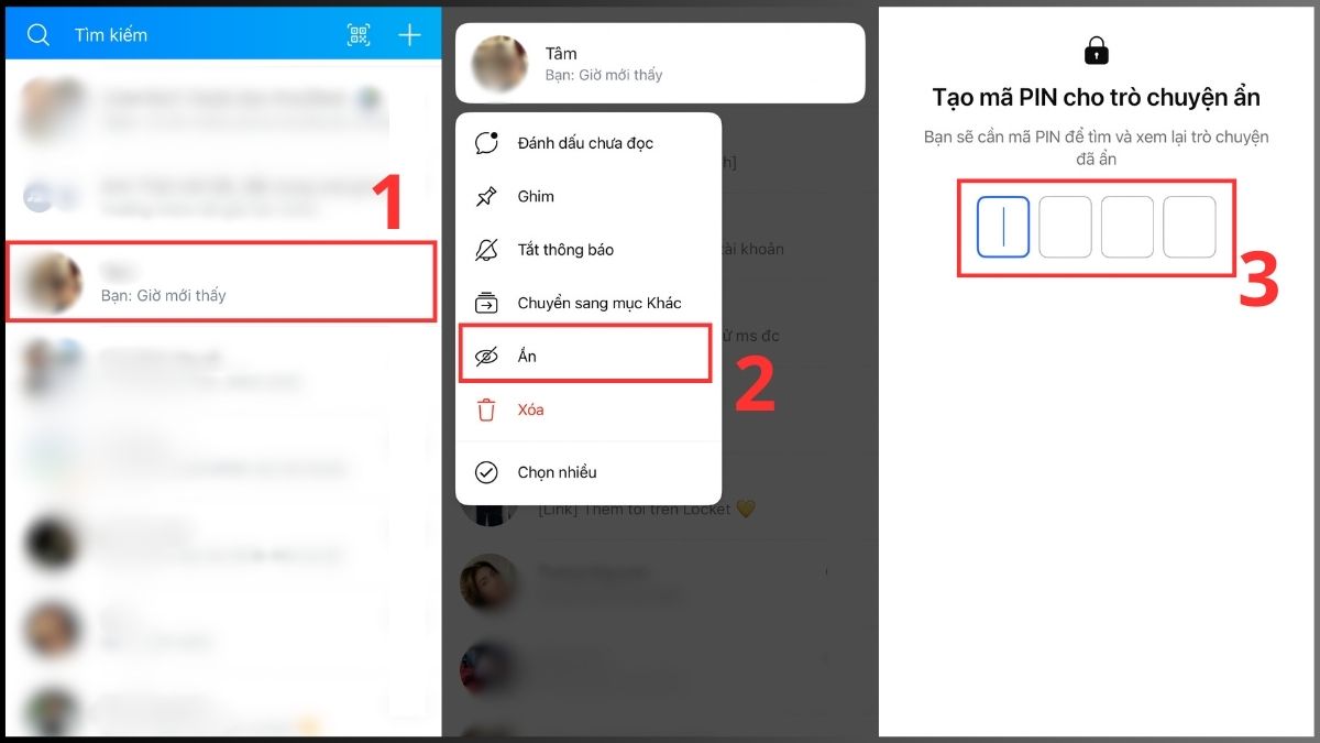 Cách ẩn tin nhắn trên ứng dụng Zalo 