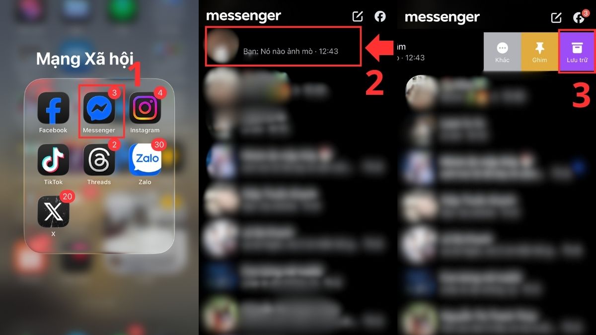 Cách ẩn tin nhắn trên ứng dụng Messenger