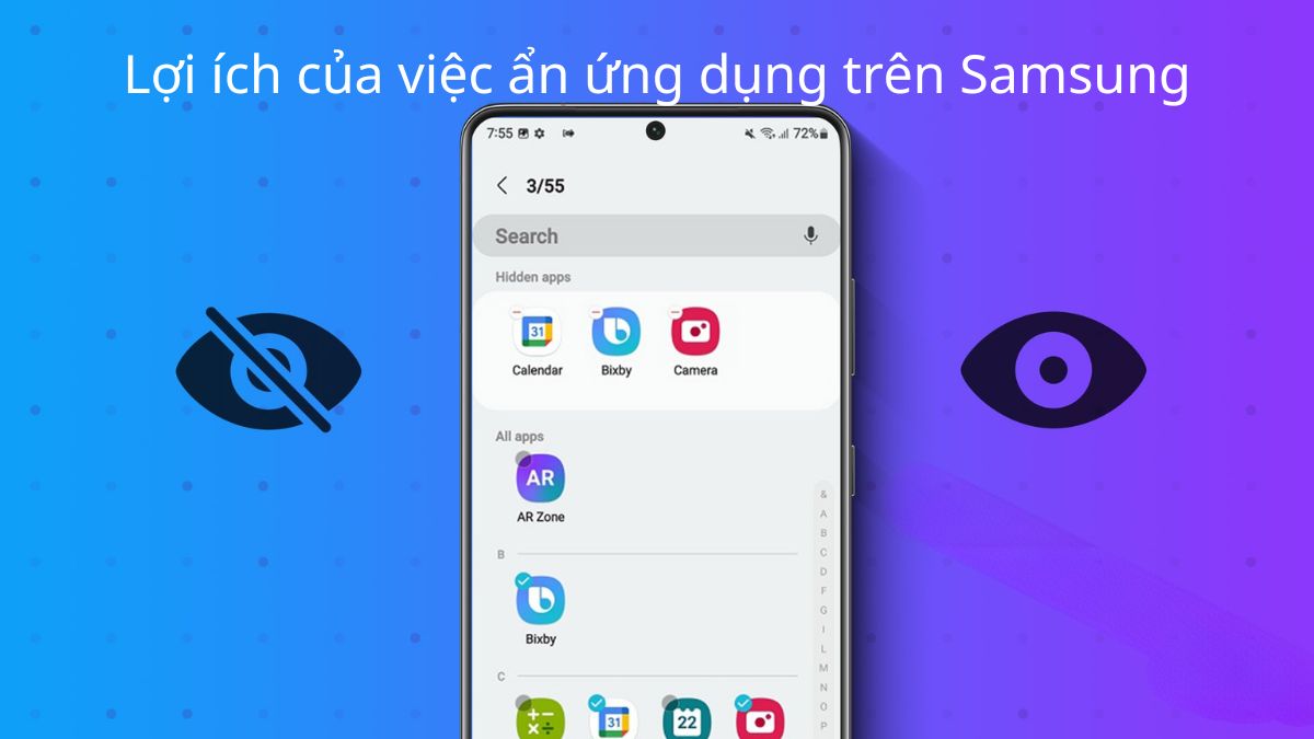 Lợi ích của việc ẩn ứng dụng trên Samsung