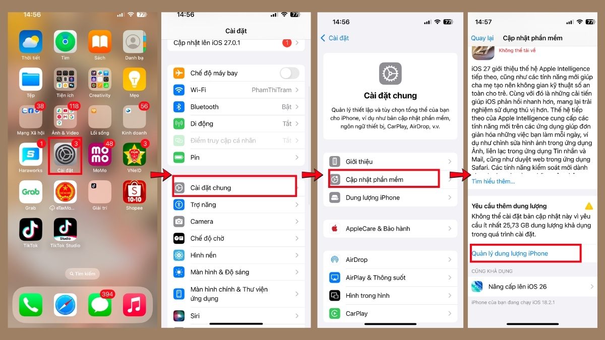 Cách bật Apple Intelligence tiếng Việt trên iPhone - bước 1