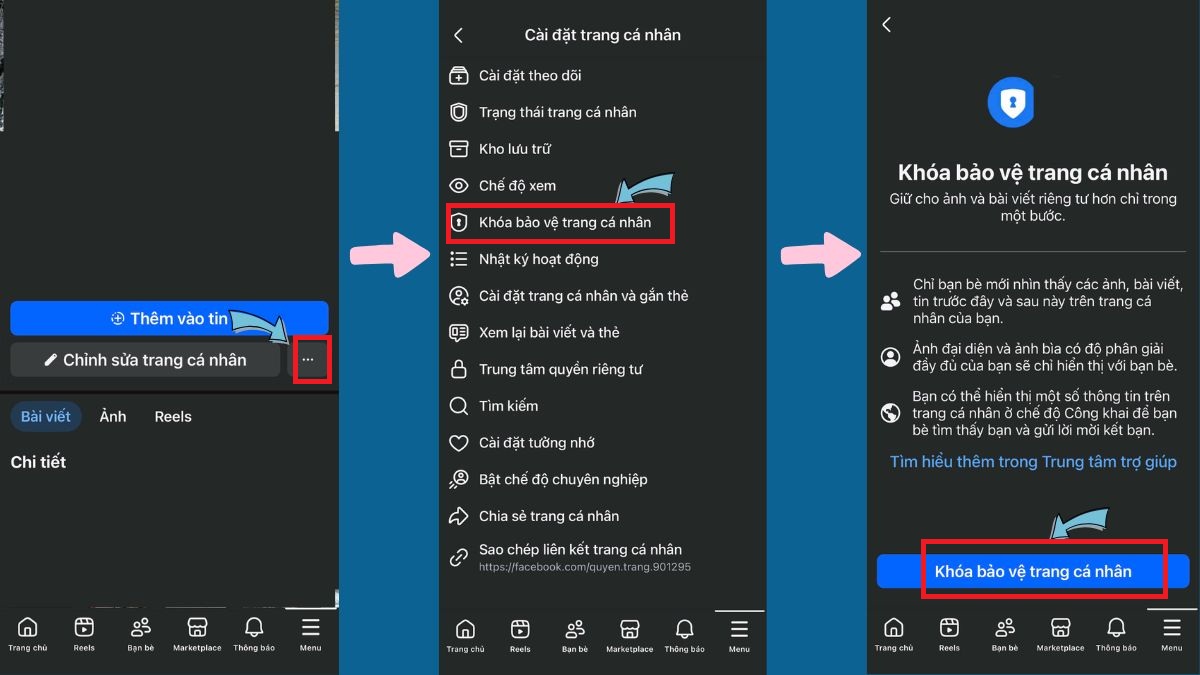 Thay thế cách bật khiên bảo vệ ảnh đại diện Facebook bằng cách khóa trang cá nhân Facebook