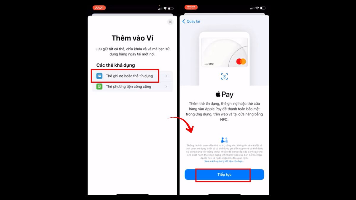 Cách thêm thẻ ngân hàng vào Apple Wallet bằng NFC trên iPhone 12 - bước 2