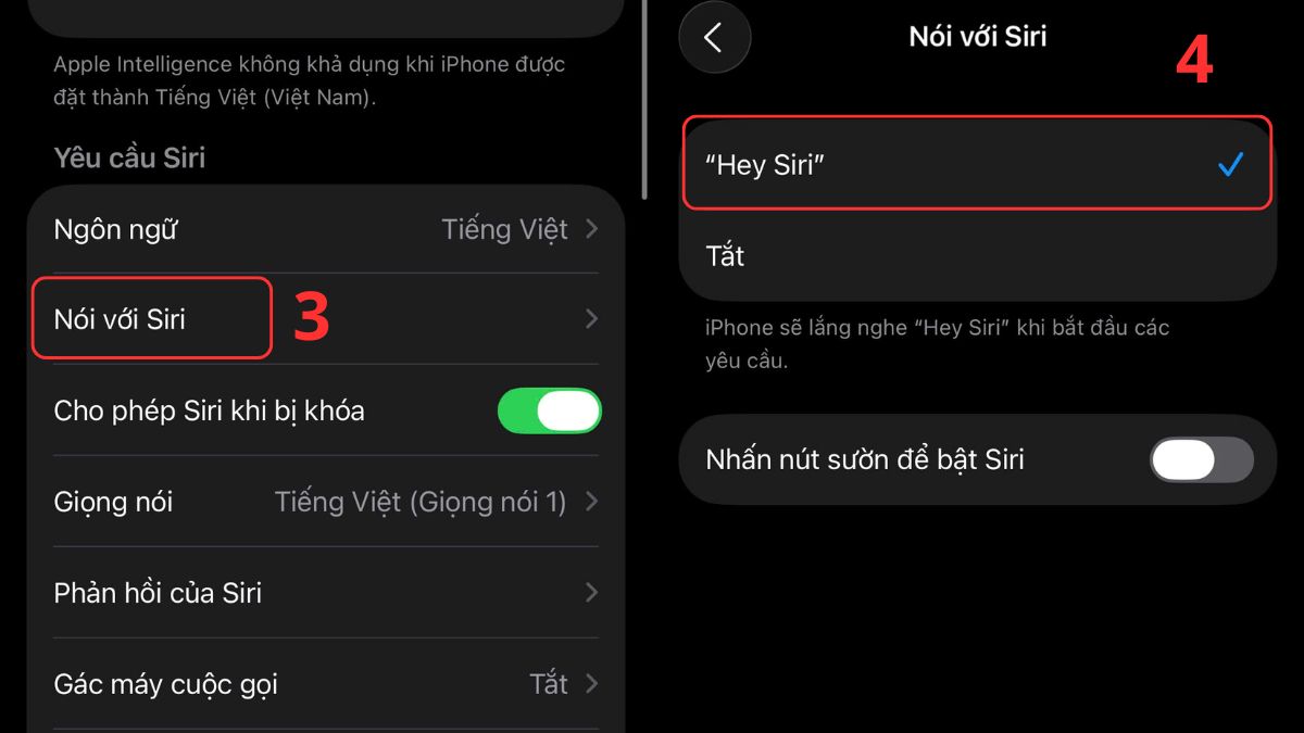 Cách bật Siri trên iPhone 12 bằng giọng nói - bước 2,3,4