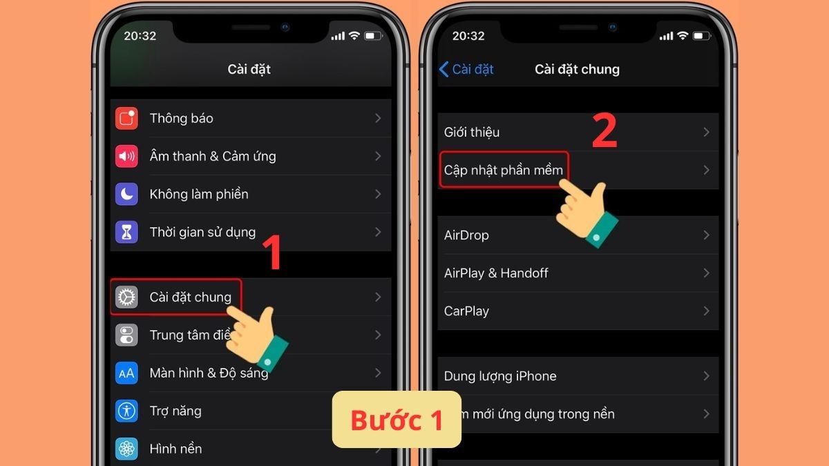 Cập nhật hệ điều hành mới để lấy lại thanh công cụ trên iPhone - bước 1