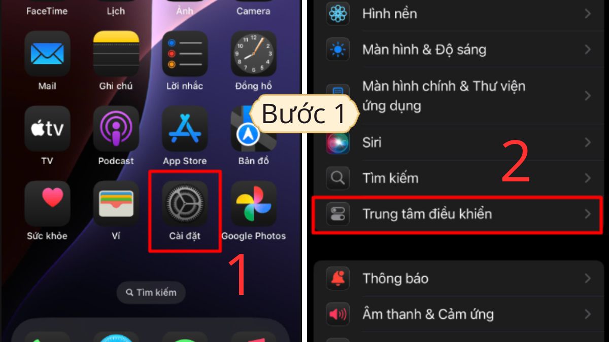 Cách tùy chỉnh trung tâm điều khiển trên iPhone - bước 1
