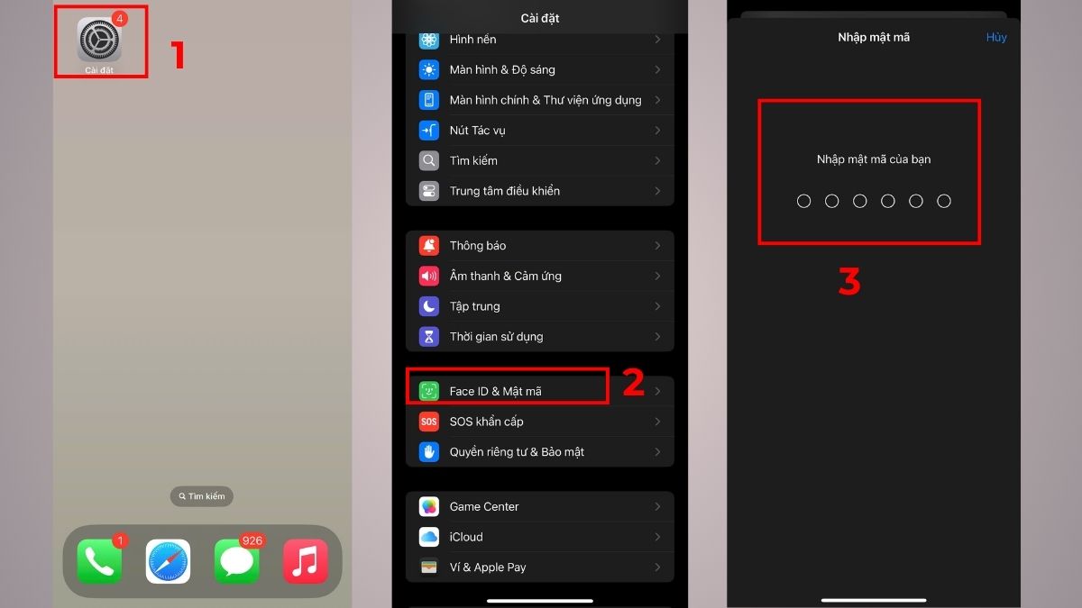 Cách bỏ mật khẩu iPhone khi nhớ mật khẩu - bước 1