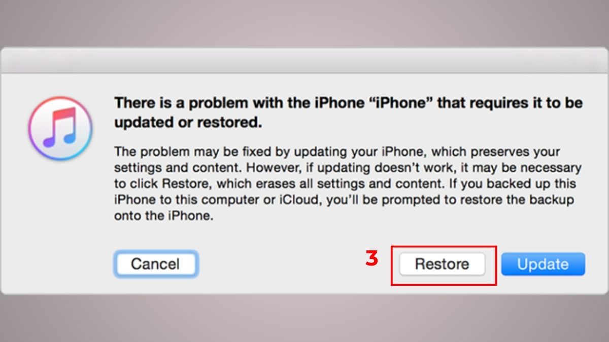 Cách bỏ mật khẩu iPhone khi quên mật khẩu - bước 2