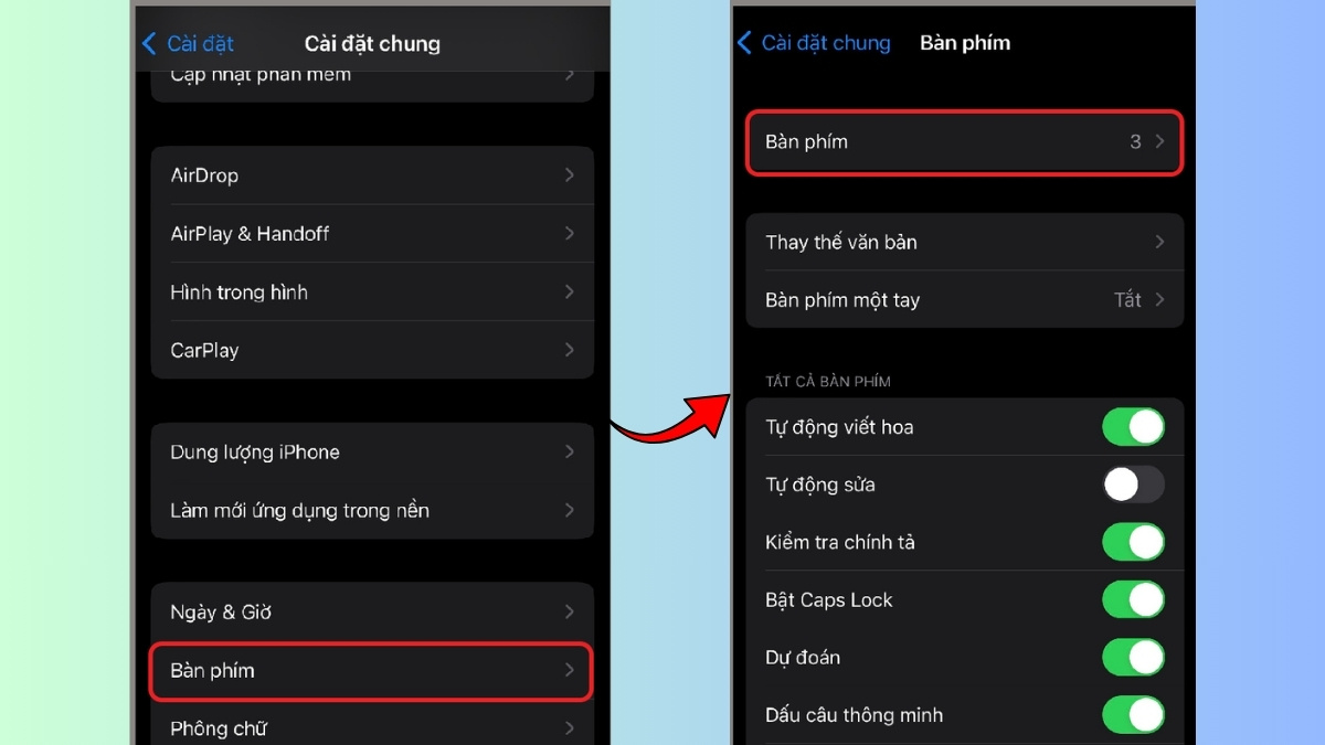 Sử dụng một bàn phím khác thay cho bàn phím mặc định - bước 2