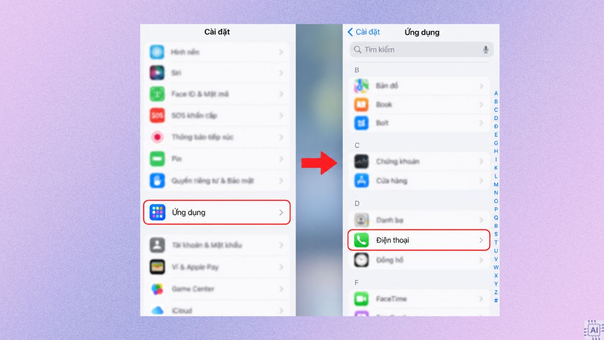 Cách cài đặt phản hồi cuộc gọi đến bằng tin nhắn - bước 2