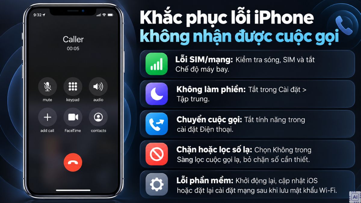 Khắc phục lỗi iPhone không nhận được cuộc gọi