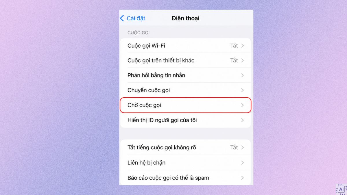 Cách bật và tắt cuộc gọi chờ iPhone - bước 3