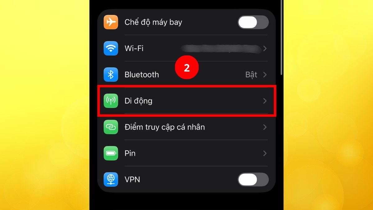 Cách tắt dữ liệu di động trên iPhone - bước 2
