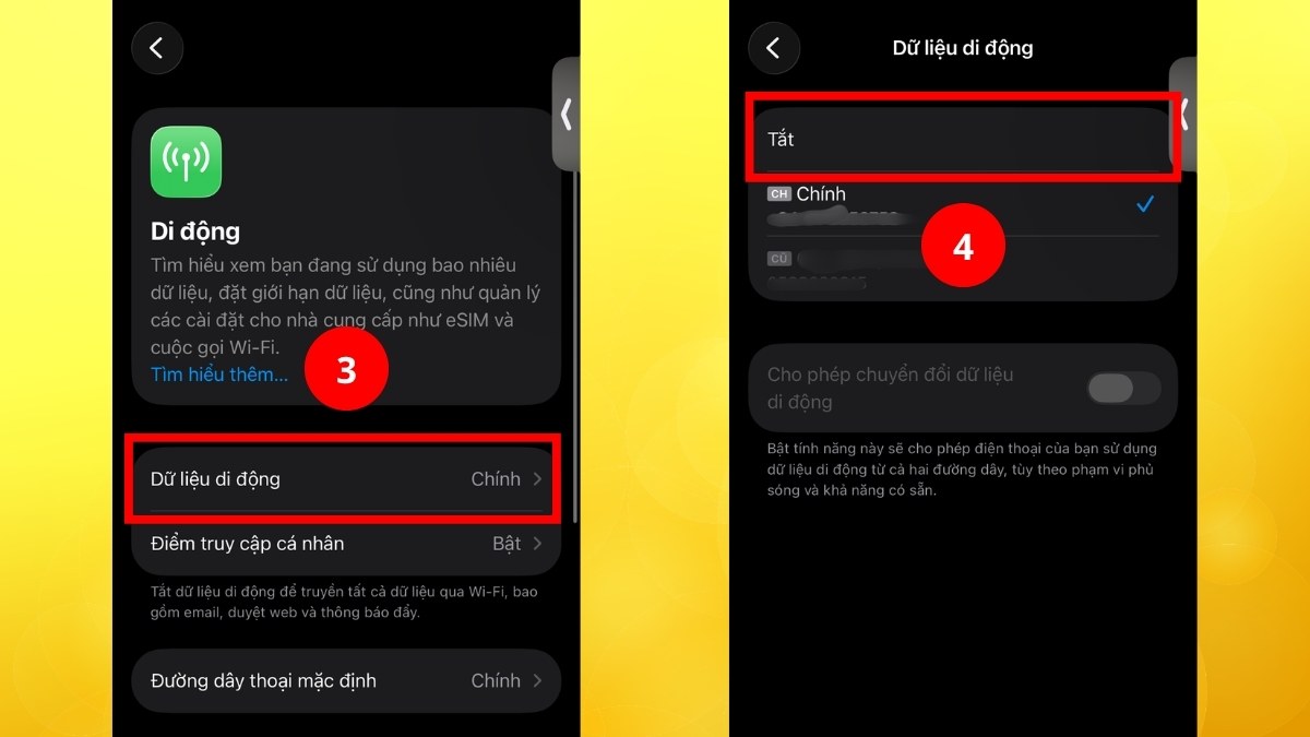 Cách tắt dữ liệu di động trên iPhone - bước 3