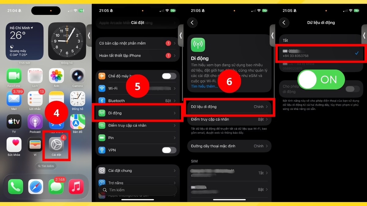 Cách kiểm tra mạng dữ liệu trên iPhone - bước 3