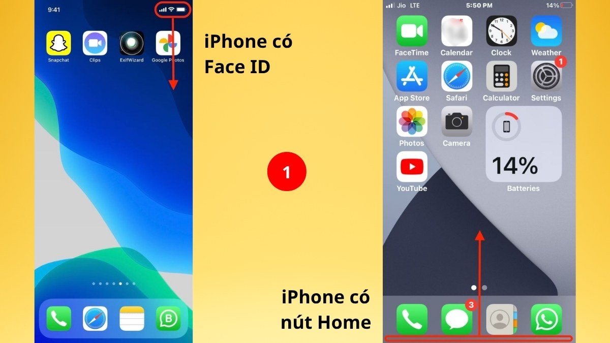 Cách bật mạng dữ liệu trên iPhone bằng Trung tâm điều khiển - bước 1
