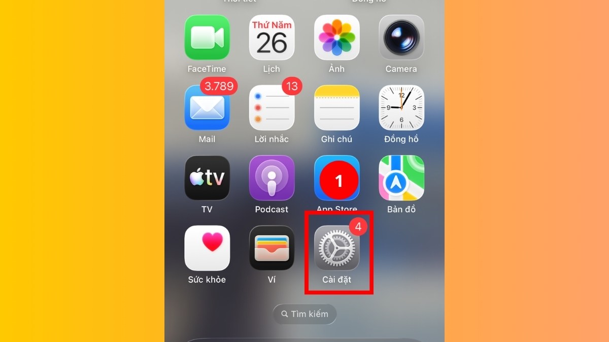 Cách bật mạng dữ liệu trên iPhone bằng cài đặt - bước 1