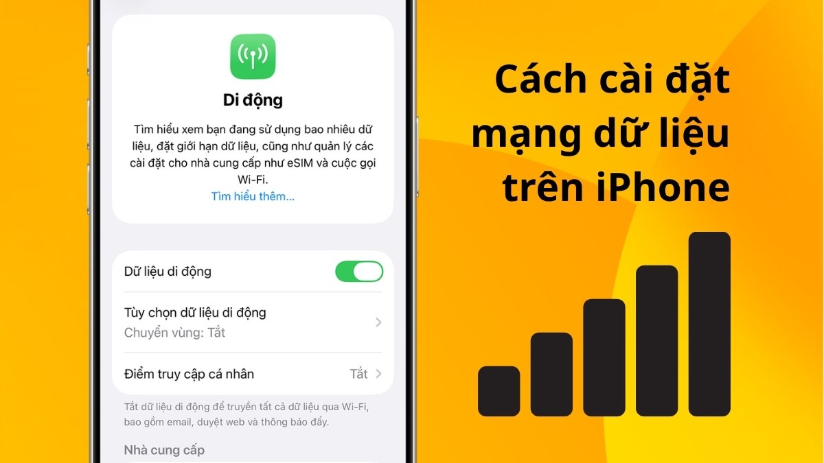 Cách cài đặt mạng dữ liệu trên iPhone đơn giản, nhanh chóng