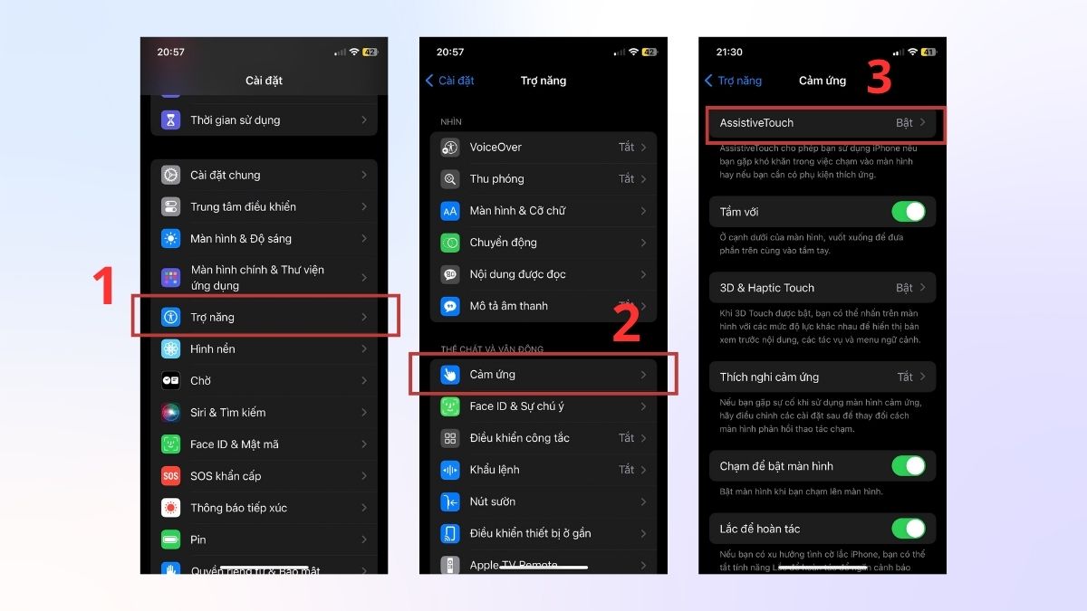 Cách bật thanh điều hướng trên iPhone