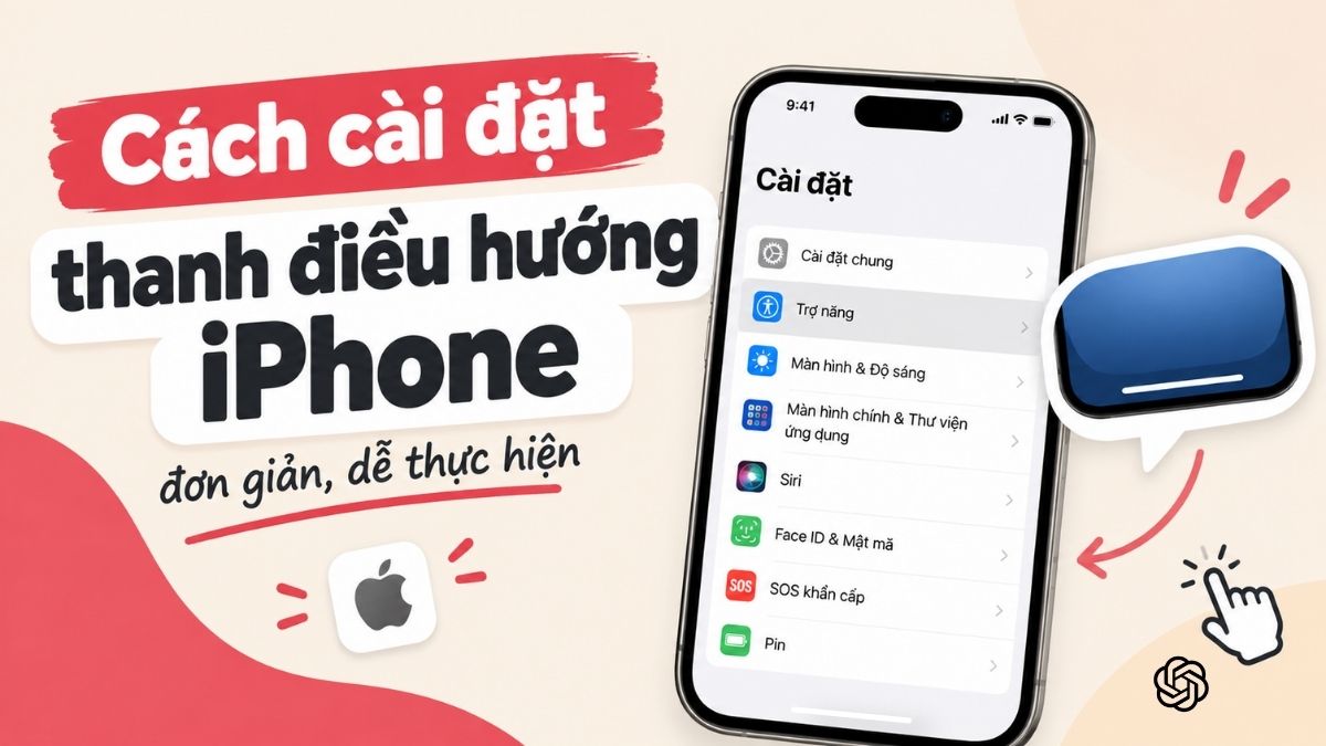 Cách cài đặt thanh điều hướng iPhone đơn giản, dễ thực hiện