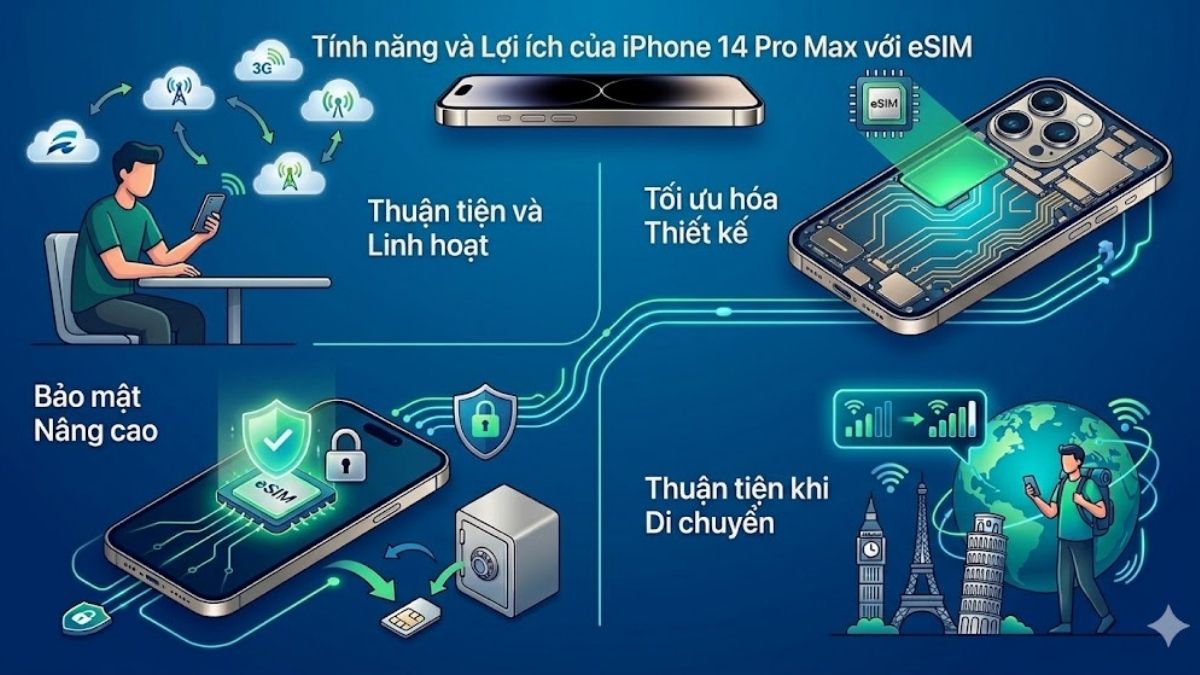 Các lợi ích trong cách cài eSIM trên 14 Pro Max