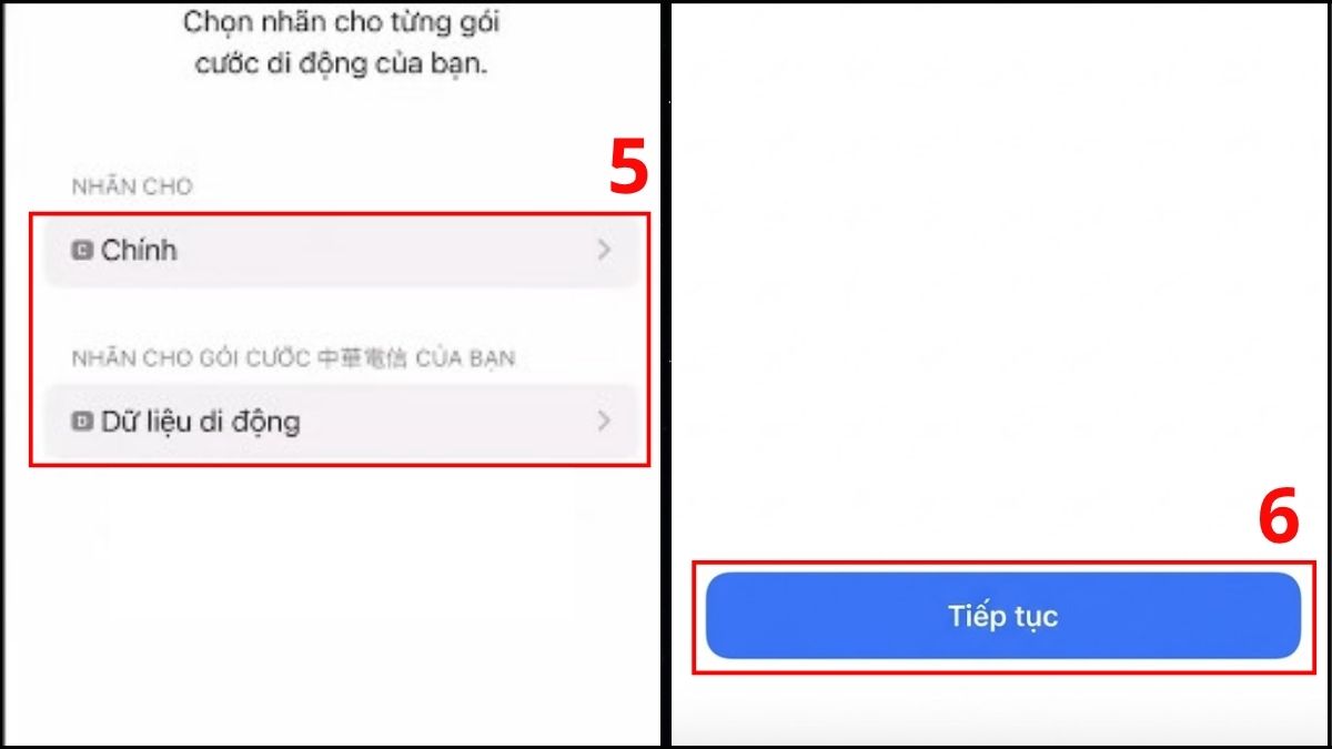 Cách cài eSIM trên iPhone 14 Pro Max bằng mã QR - bước 4,5