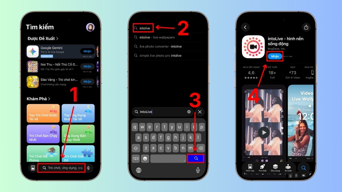 Cách tạo hình nền động từ video bằng intoLive - bước 1