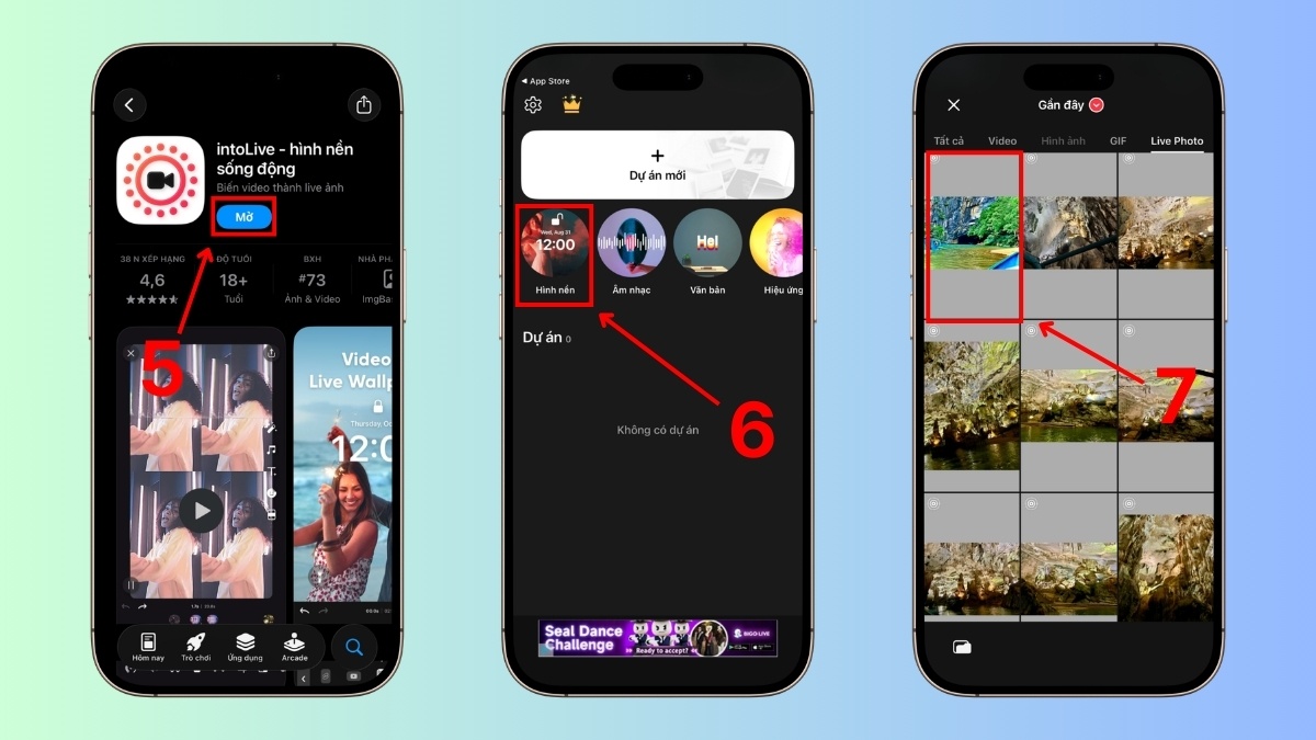 Cách tạo hình nền động từ video bằng intoLive - bước 2